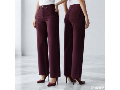  Moon Girl burgundiško vyno spalvos Wide LEG d